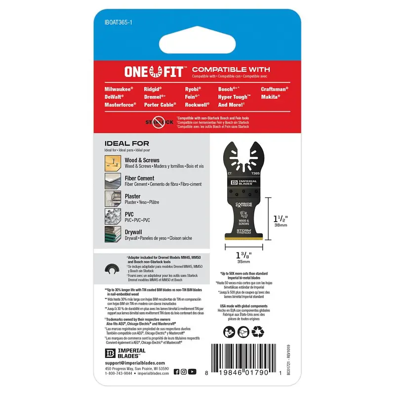 Milwaukee One-Key 1-Fit Multi-Material Oscillating Blade – 1-3/8" (Iboat365-1) 1