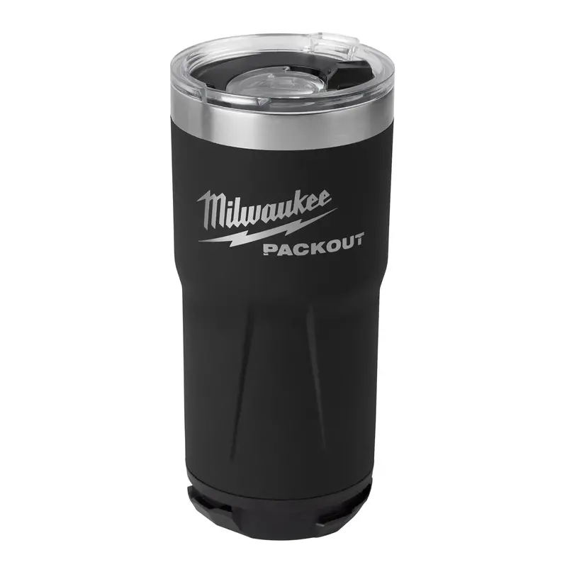 Milwaukee Packout 20 Oz Insulated Tumbler – Compact Black Vacuum Tumbler (48-22-8392B) 1