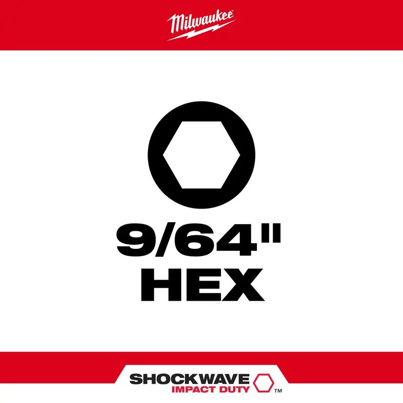 Milwaukee Shockwave Impact Duty 1" Hex Shank 9/64" Driver Bits – 25-Pack 1