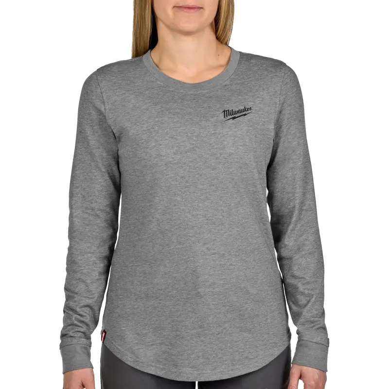 Milwaukee Women'S Freeflex Hybrid Long Sleeve Work Shirt In Gray – Large (F552G-L) 1