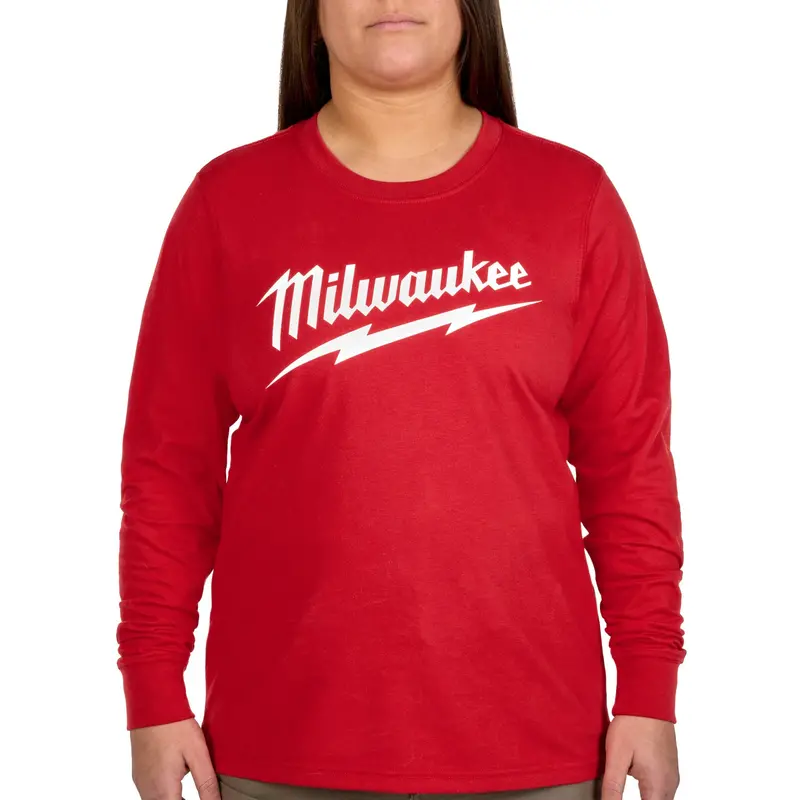 Milwaukee Women'S Gridiron Long Sleeve Logo Shirt In Red – Small (F553R-S) 1