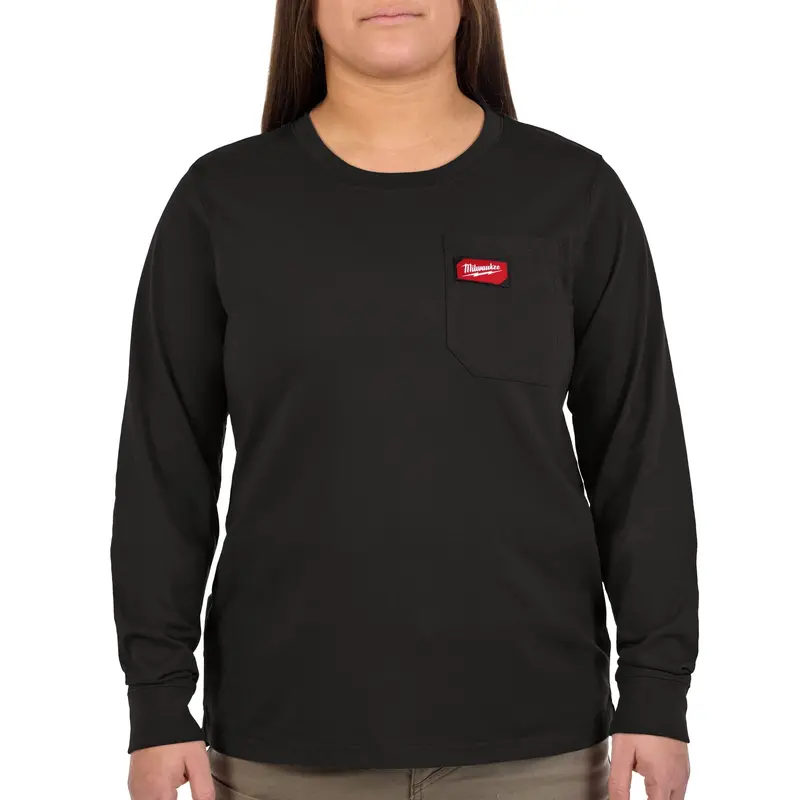 Milwaukee Women’S Gridiron Long Sleeve Pocket T-Shirt – Black, Medium (F551B-M) 1