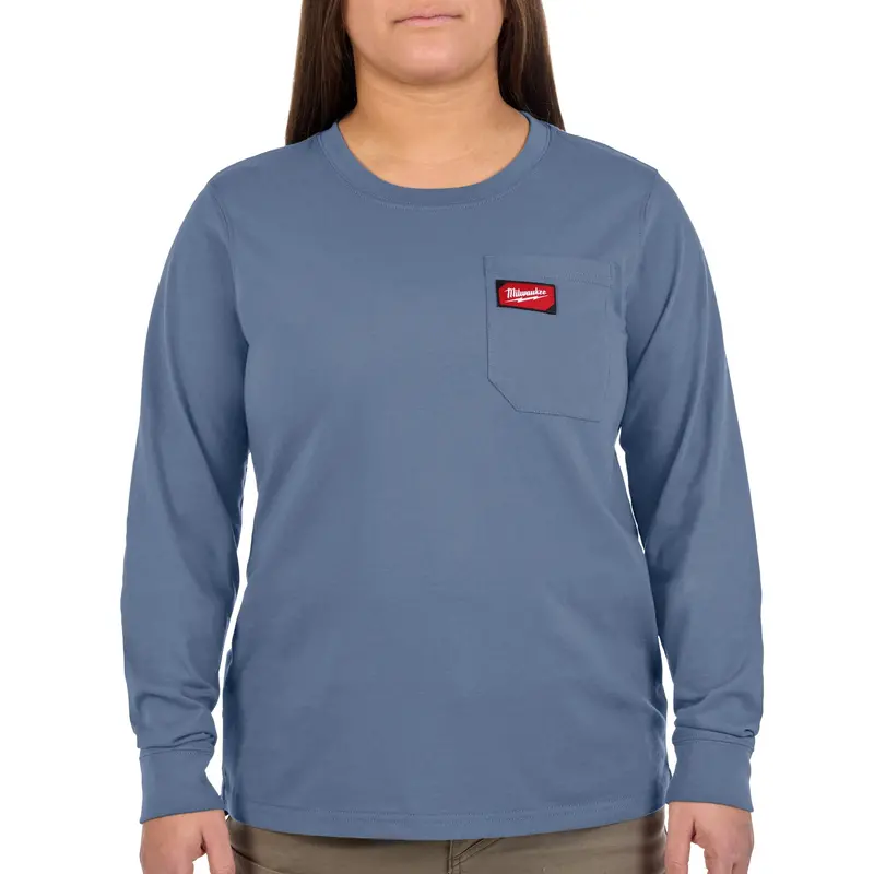 Milwaukee Women’S Gridiron Long Sleeve Pocket T-Shirt – Navy, 2X (F551U-2X) 1