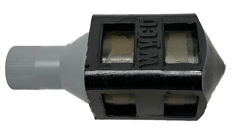 Wyco 2-1/2" Polyurethane-Coated Round Vibrator Head 1